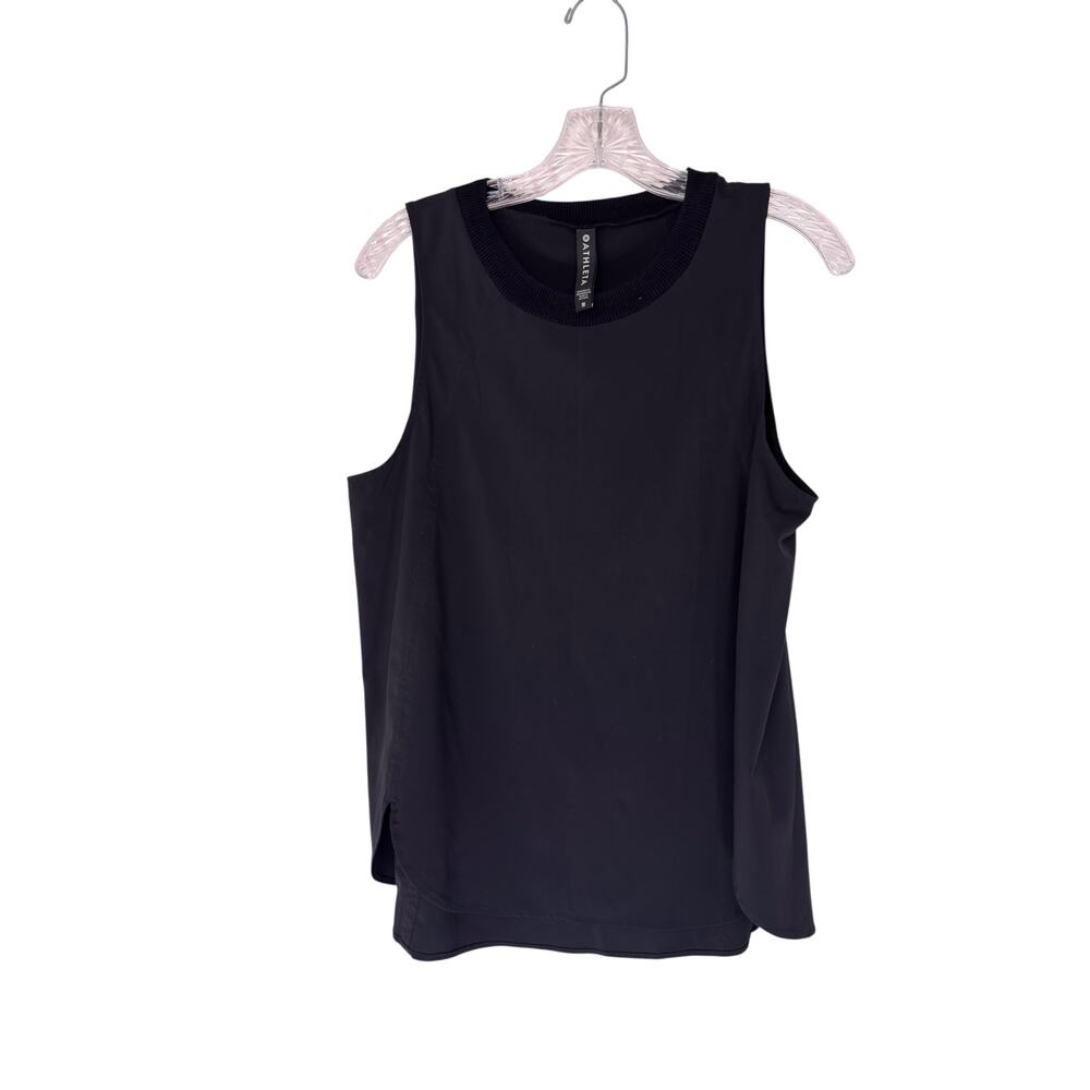 Athleta Black‎ Zephyr Refined Tank Top Workout Gym Sleeveless Basic Medium - Picture 2 of 9